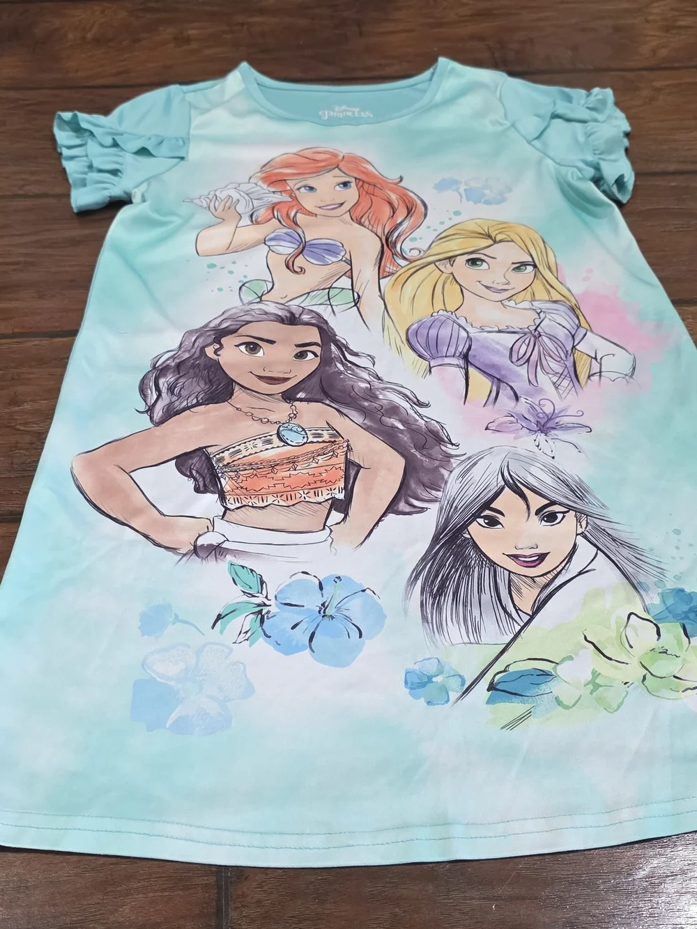 Disney Princess Aqua Girl's Graphic Dress - Picture 2 of 7